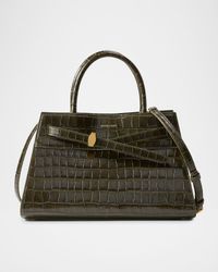 Dash Croc-Embossed Leather Top-Handle Bag