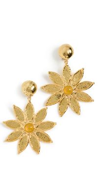 Sylvia Toledano Sunflower Earrings Yellow Onyx One Size
