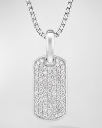 21mm Men's Chevron Tag Pendant in Silver