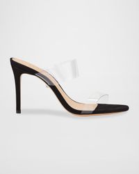 Ariella Strappy See-Through Vinyl Slide High-Heel Sandals