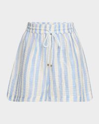 Ana Striped Wide-Leg Beach Shorts