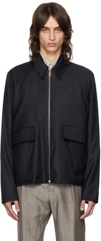 Paul Smith Navy Spread Collar Jacket