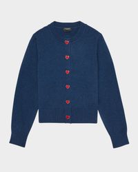 nell heart button wool-cashmere cardigan