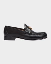 Men's VLogo Signature Leather Penny Loafers