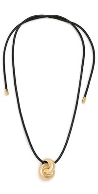 Martha Calvo Knot Cord Necklace Gold/Black One Size