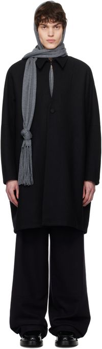 AARON ESH Manteau noir à découpe circulaire