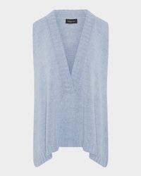 A-Line Sleeveless Deep-V Sweater (Mid Plus Length)