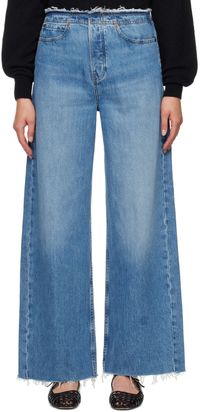 Frame Jean ample et décontracté bleu à taille basse