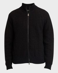 Men's Cashmere Jacquard Full-Zip Sweater