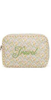 Stoney Clover Lane Travel Embroidered Large Pouch Cream One Size