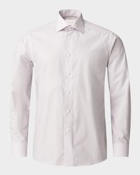 Men's Elevated Twill Olive-Print Slim Fit Dress Shirt