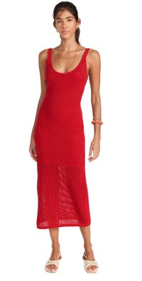 STAUD Jessica Knit Dress Ruby XL