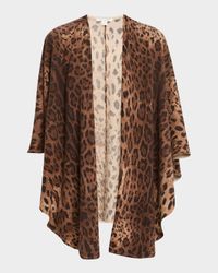 Double-Face Cashmere Leopard-Print Cape