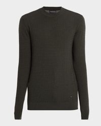 Men's Square Texture Knit Crewneck Sweater