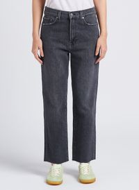7 For All Mankind - Jean droit taille haute en coton mélangé - Taille 30 - Gris