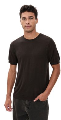 rag & bone Aulton Knit Short Sleeve Tee Dkbrn M