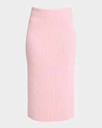 Ribbed Knit Midi Skirt