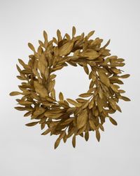 Golden Eucalyptus and Magnolia Leaf Wreath, 36"