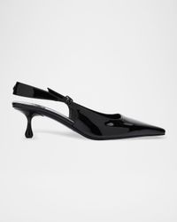 Amel Pointed Patent Leather Slingback Pumps