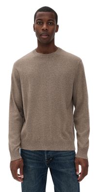 Theory Hilles Crew Neck Sweater in Cashmere Dark Feather Melange M