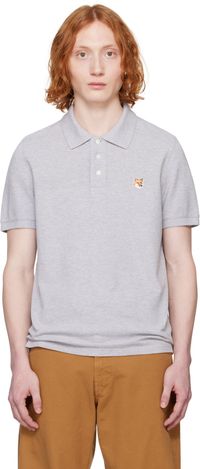 Maison Kitsuné Gray Fox Head Patch Regular Polo