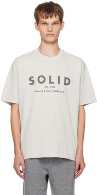 Solid Homme Gray 'Solid' Logo T-shirt