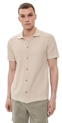 Taylor Stitch The Button Down Cotton Polo Heather Oat Herringbone 42