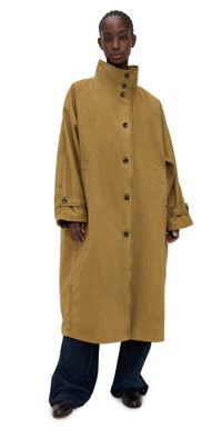 Pixie Market Stand Collar Long Trench Jacket Toffee Brown M/L