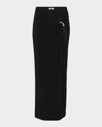 Draped Piercing Maxi Skirt