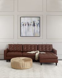 Barnes Leather Right-Arm Chaise Sectional