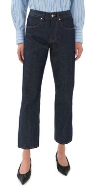 Bite Studios Curved Cotton Denim Jeans Dark Blue 31