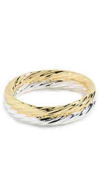 Argento Vivo TT Twist Bangle Set Gold/Silver One Size
