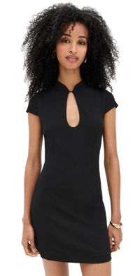 Runaway the Label Vieno Keyhole Fitted Mini Dress Black L