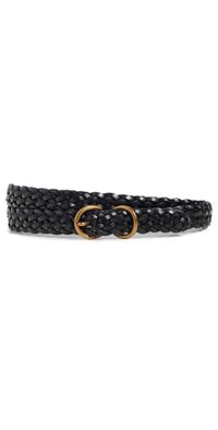Polo Ralph Lauren 18mm Skinny Vachetta Braided Belt Black M