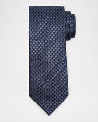 Men's Bicolor Basketweave Silk Tie