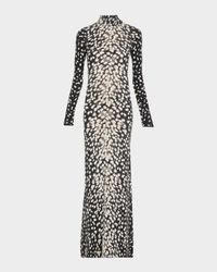 The Camille Animal-Print Cashmere Maxi Dress