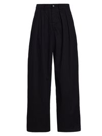 Men's Side Pleat Snap Pants - Black - Size 44