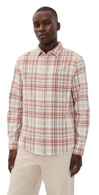 Wax London Shelley Seersucker Flannel Shirt Rust/Multi S