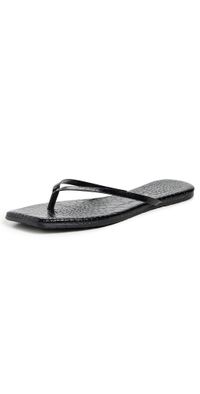 TKEES Square Toe Lily Flip Flops Sable Croc 5