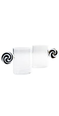 FAZEEK Swirl Espresso Cups Set of 2 Black/White One Size
