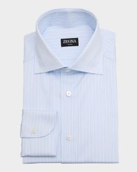 Men's Trofeo Cotton Framed Stripe Dress Shirt
