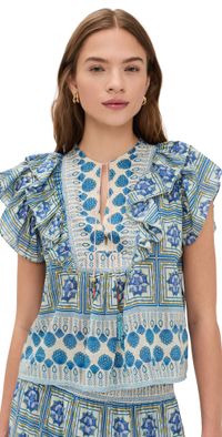 Bell Kiara Top Blue Yellow Moitf XL