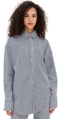 Lioness Off Duty Denim Shirt Navy Stripe XXXXL