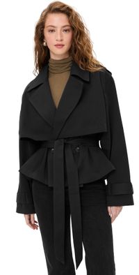 Joe's Jeans The Liz Cropped Trench Coat Black XS