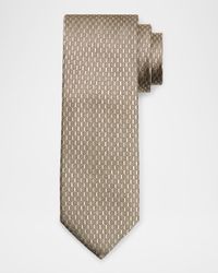 Men's Tonal Geometric Jacquard Silk Tie