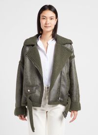 Imperial - Blouson col classique fourré - Taille M - Vert