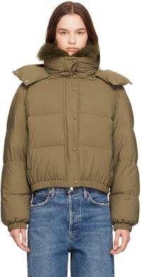 Yves Salomon Green Short Down Jacket