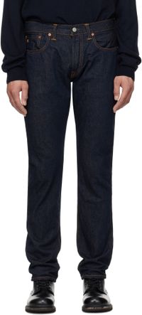 RRL Jean ajusté bleu marine sanforisé à lisière