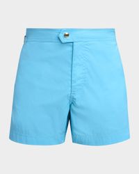 Men's Mesh-Lined Poplin Swim Trunks