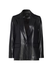Women's Denny Vegan Leather Blazer - Black - Size XL